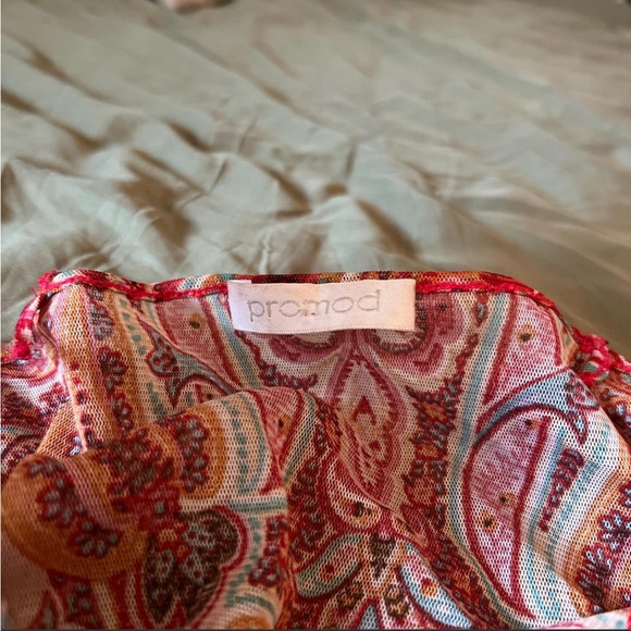 Promod Red and Pink Paisley Mini Dress - Picture 4 of 6